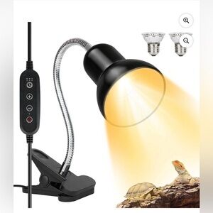 Black Clip-On Heat Lamp with Bulbs
